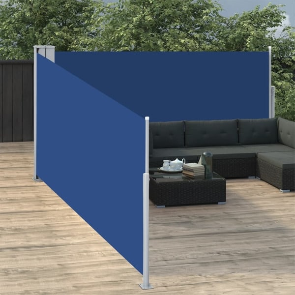 vidaXL Infällbar sidomarkis blå 100x1000 cm Blå