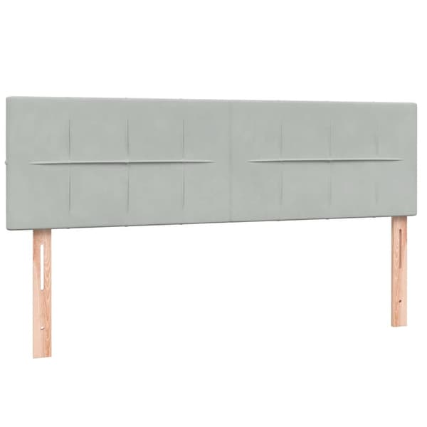 vidaXL Ramsäng med madrass ljusgrå 160x220 cm sammet Grå