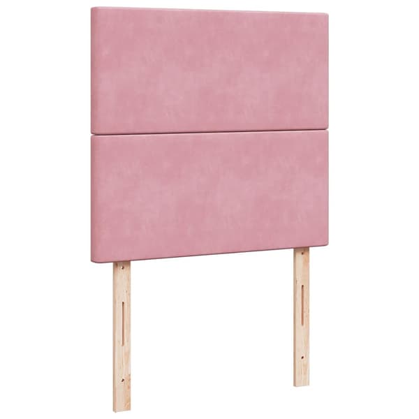 vidaXL Ramsäng med madrass rosa 90x190 cm sammet Rosa