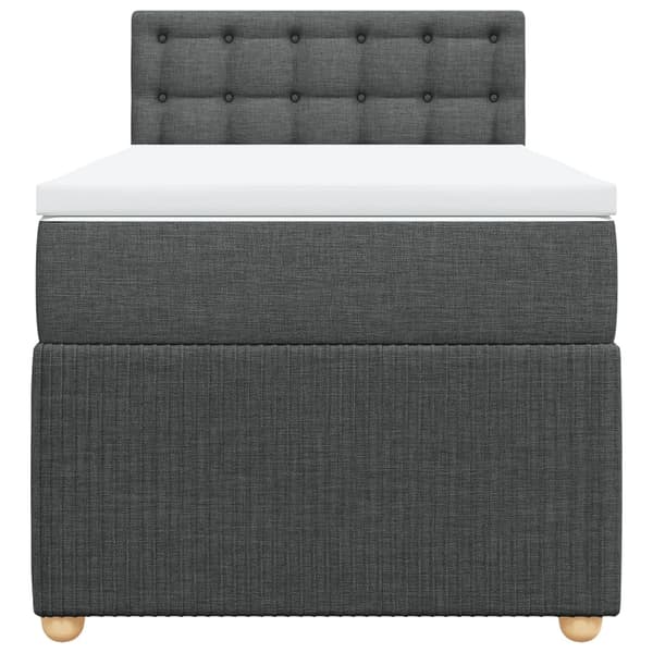 vidaXL Ramsäng med madrass mörkgrå 90x200 cm tyg Grå