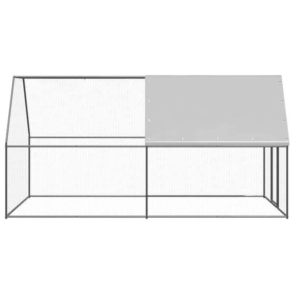 vidaXL Hönsbur för utomhusbruk 2x4x2 m galvaniserat stål Silver