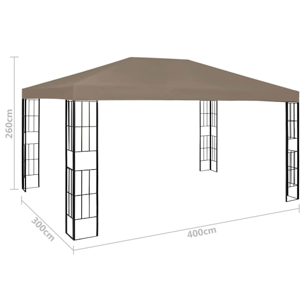 vidaXL Paviljong 4x3 m taupe Taupe