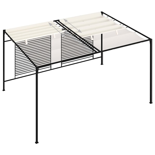vidaXL Paviljong med infällbart tak 3x4x2,3 m gräddvit 180 g/m² Creme