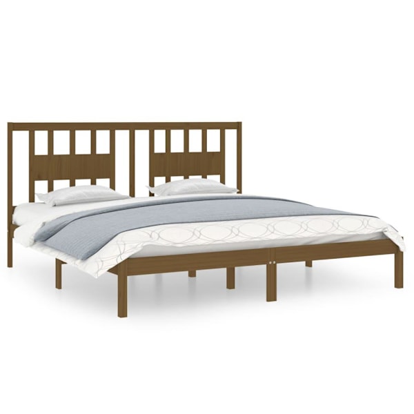 vidaXL Sängram honungsbrun massiv furu 200x200 cm Brun