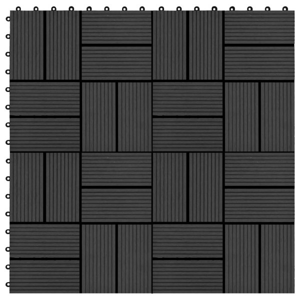 vidaXL Trall 22 st 30x30 cm 2 kvm WPC svart Svart