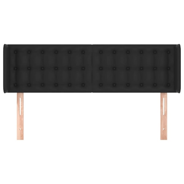 vidaXL Sänggavel med kanter svart 147x16x78/88 cm konstläder Svart