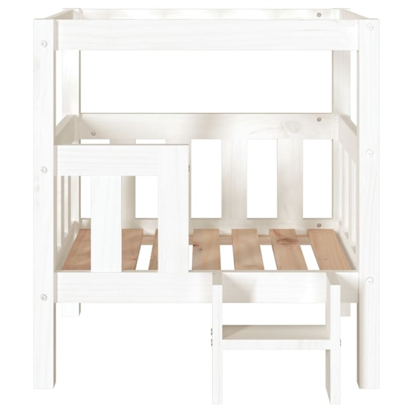 vidaXL Hundbädd vit 65,5x43x70 cm massiv furu Vit