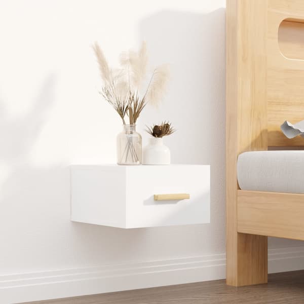 vidaXL Väggmonterade sängbord 2 st vit 35x35x20 cm Vit