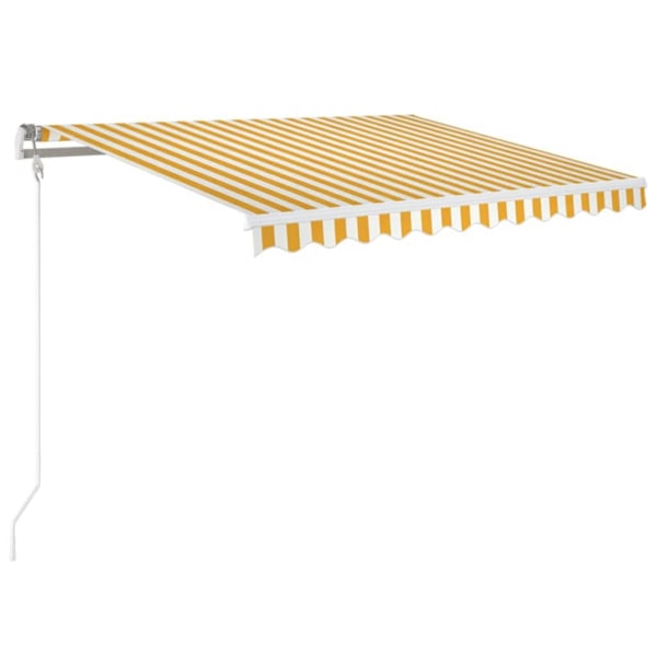 vidaXL Automatisk markis 350x250 cm gul och vit Gul