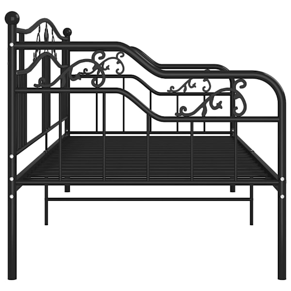 vidaXL Sängram bäddsoffa svart metall 90x200 cm Svart