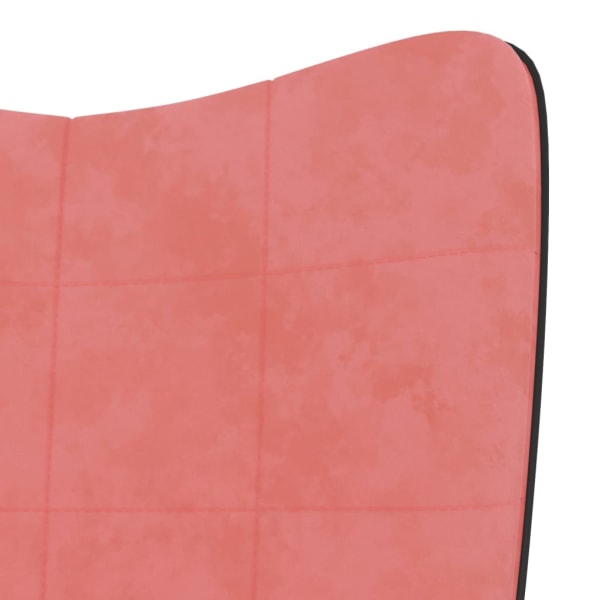 vidaXL Vilstol med fotpall rosa sammet och PVC Rosa