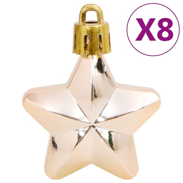 vidaXL Julgranskulor 111 delar roséguld polystyren Guld