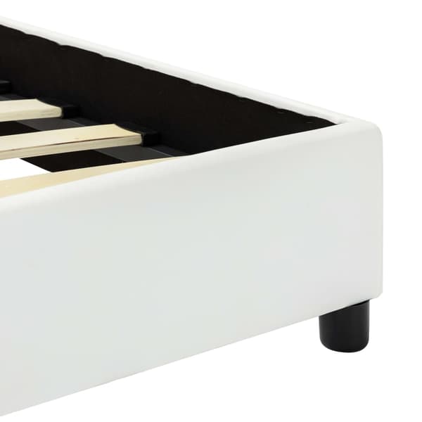 vidaXL Sängram vit konstläder 100x200 cm Vit
