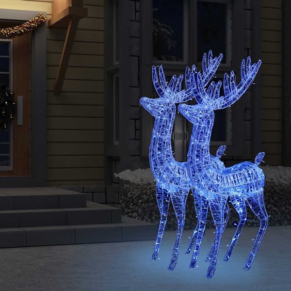 vidaXL Julren 2 st akryl 250 LED 180 cm blå Blå