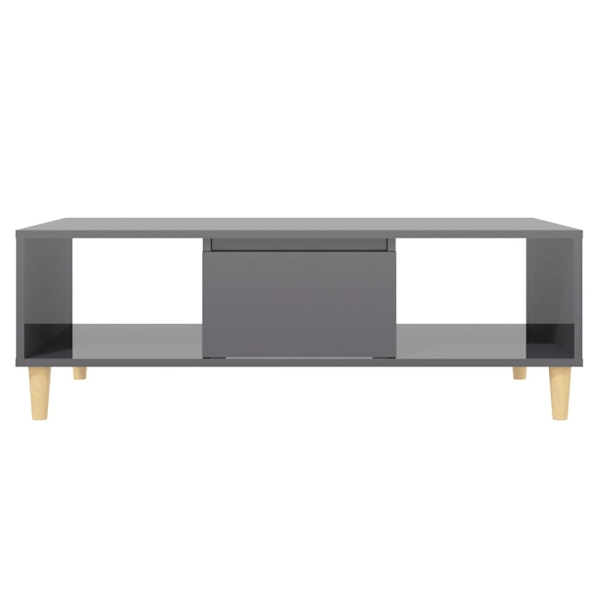vidaXL Soffbord grå högglans 103,5x60x35 cm konstruerat trä grå