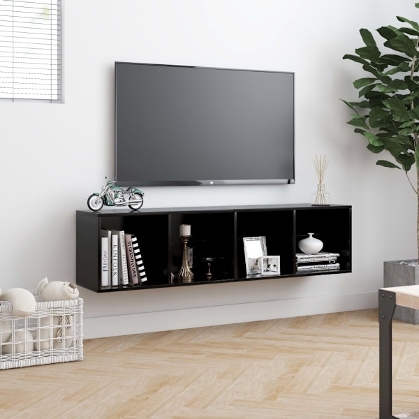 vidaXL Bokhylla/TV-bänk svart 143x30x36 cm Svart