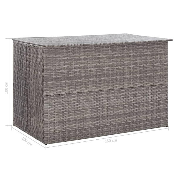 vidaXL Dynbox grå 150x100x100 cm konstrotting grå