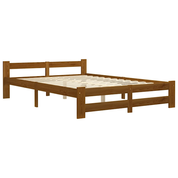 vidaXL Sängram honungsbrun massiv furu 140x200 cm Brun