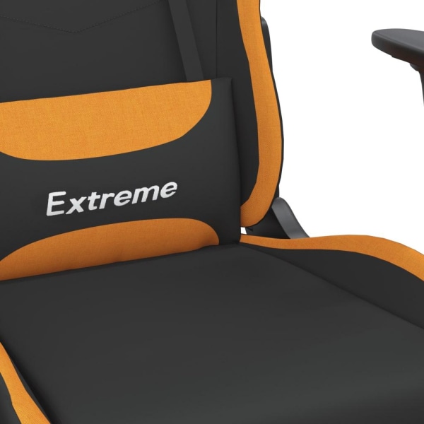 vidaXL Gamingstol med fotstöd och massage svart och orange tyg Gul