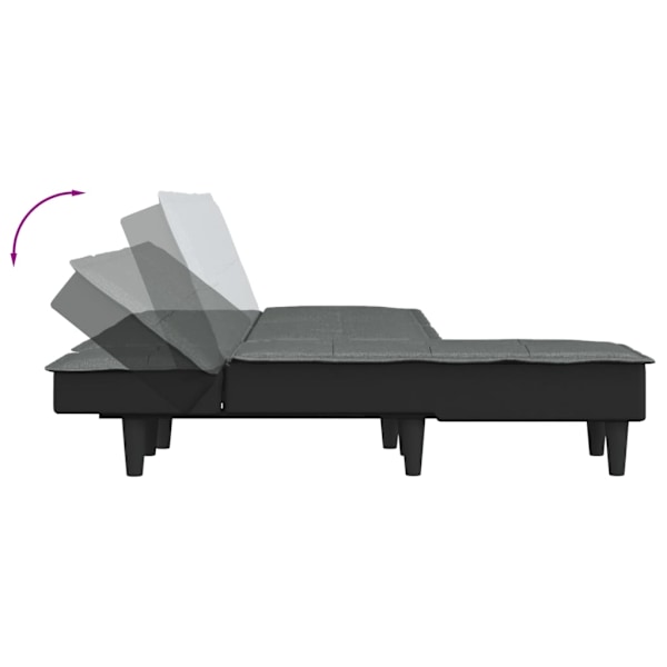 vidaXL L-formad soffa mörkgrå 255x140x70 cm tyg Grå