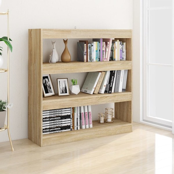 vidaXL Bokhylla/Rumsavdelare sonoma-ek 100x30x103 cm Brun