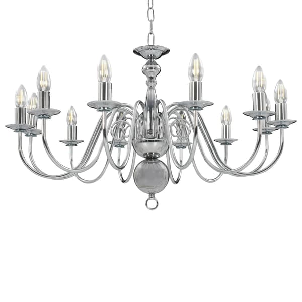 vidaXL Takkrona silver 12 x E14-glödlampor Silver