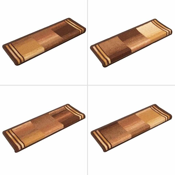 vidaXL Trappstegsmattor självhäftande 5 st 65x21x4 cm brun Brun