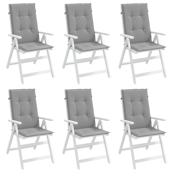 vidaXL Stolsdynor 6 st grå 120x50x3 cm tyg grå