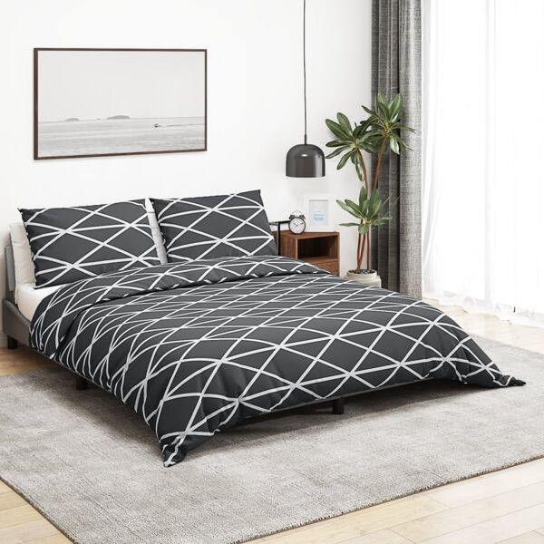 vidaXL Bäddset grå 200x220 cm bomull Grå