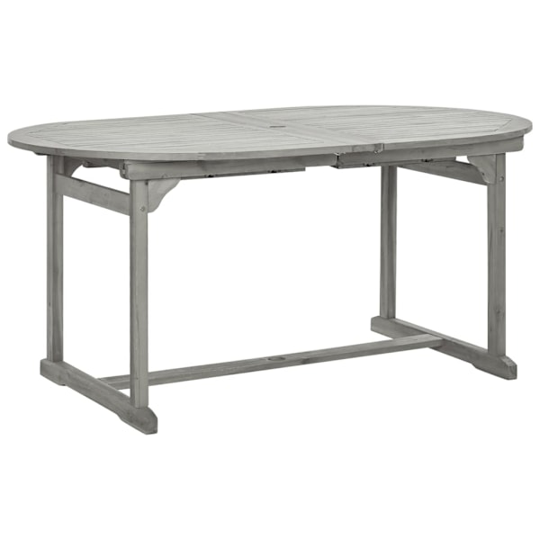 vidaXL Trädgårdsbord (160-240)x100x75 cm massivt akaciaträ grå