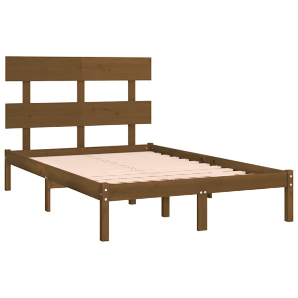 vidaXL Sängram honungsbrun massivt trä 120x190 cm Brun