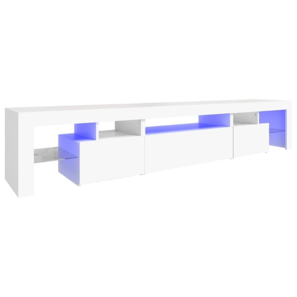 vidaXL Tv-bänk med LED-belysning Vit 215x36,5x40 cm Vit