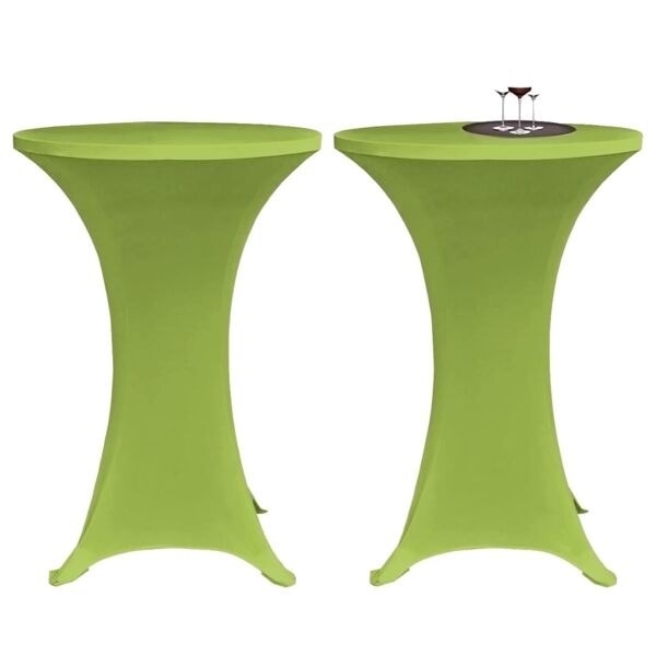 vidaXL Elastiskt bordsöverdrag 2 st 70 cm grön Grön