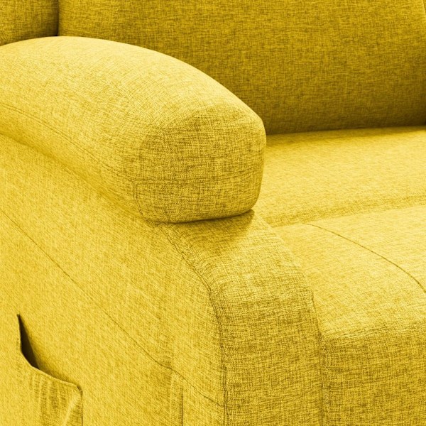 vidaXL Elektrisk Reclinerfåtölj gul tyg Gul