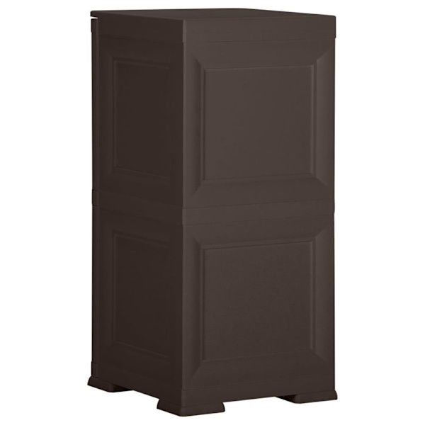 vidaXL Plastskåp 40x43x85,5 cm träimitation brun Brun