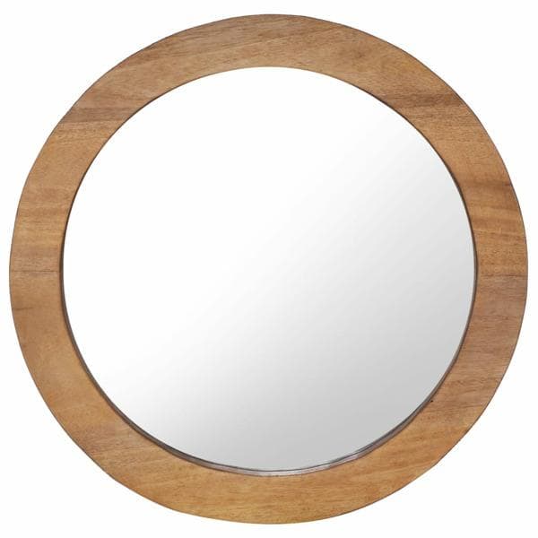 vidaXL Väggspegel rund 48 cm teak Brun
