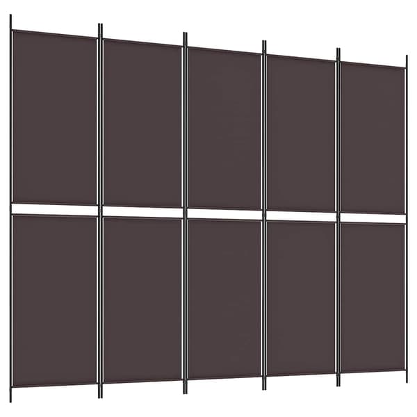 vidaXL Rumsavdelare 5 paneler brun 250x200 cm tyg Brun