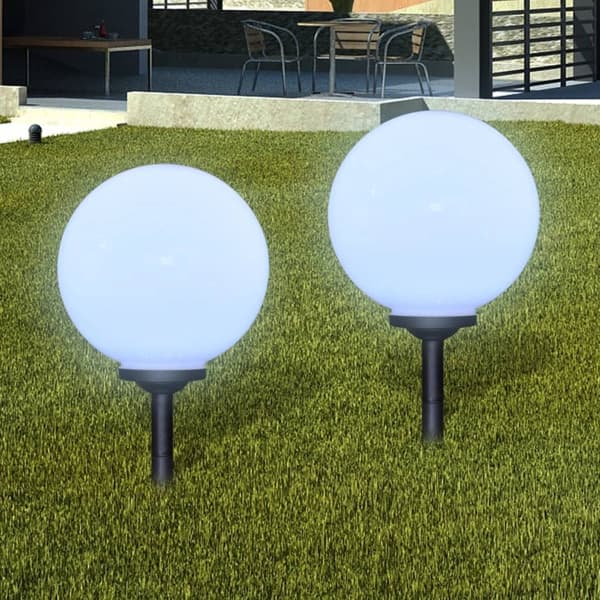vidaXL Utomhuslampor 4 st LED 30 cm med markspett Vit
