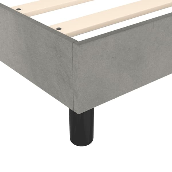 vidaXL Ramsäng med madrass ljusgrå 140x200 cm sammet Grå