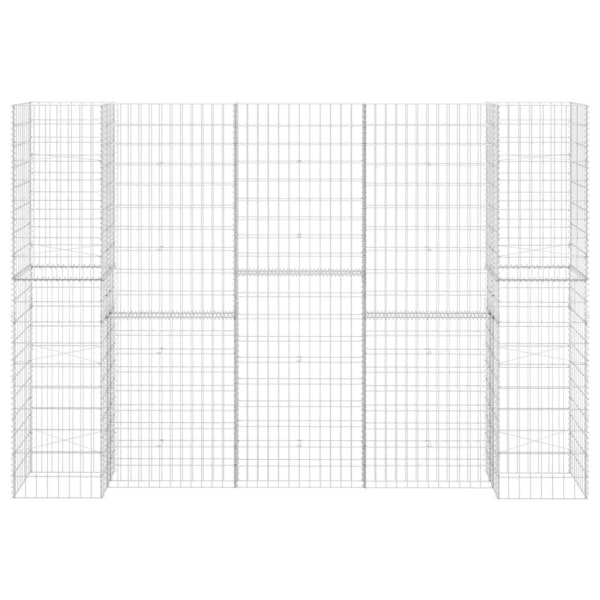 vidaXL Planteringsgabion H-formad stål 260x40x180 cm Silver