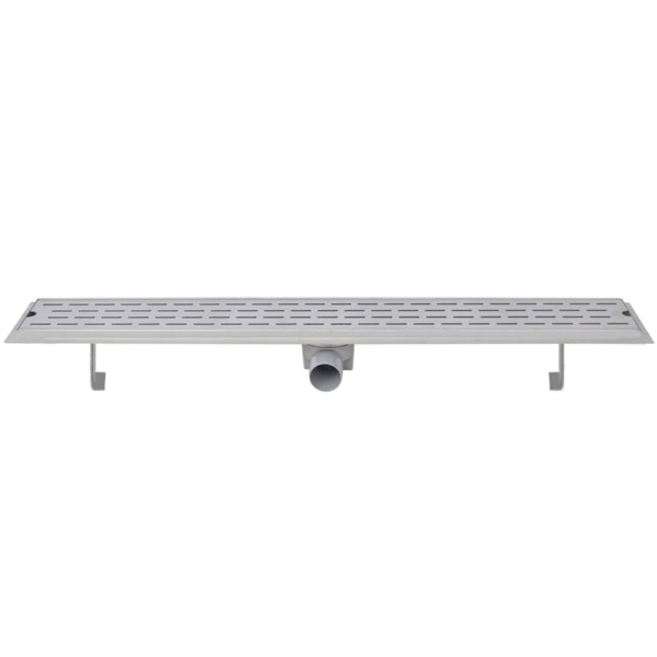vidaXL Avlång golvbrunn 2 st rak rostfritt stål 930x140 mm