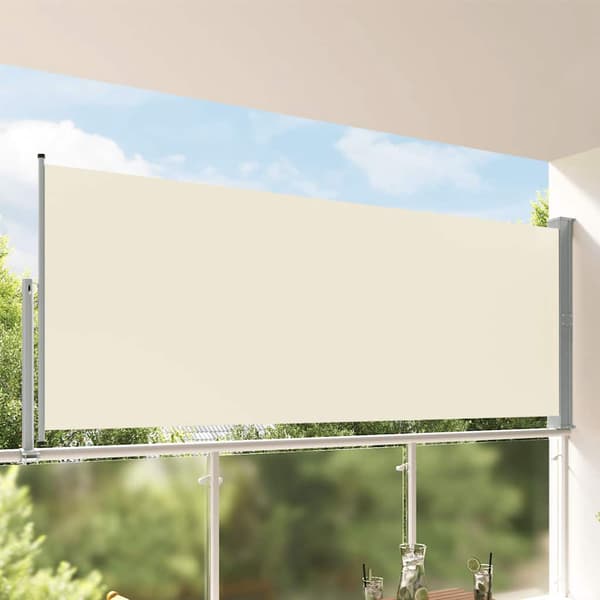 vidaXL Infällbar sidomarkis 140 x 300 cm gräddvit Creme