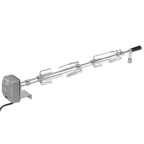 vidaXL Grillspett med motor stål 1000 mm Silver