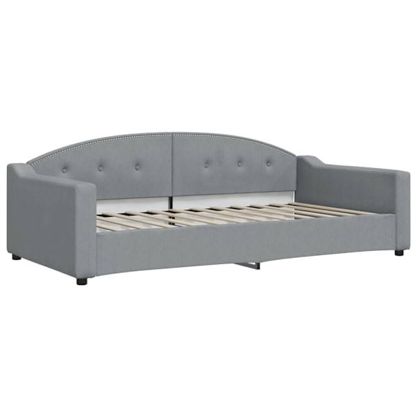 vidaXL Dagbädd med madrass ljusgrå 100x200 cm tyg Grå
