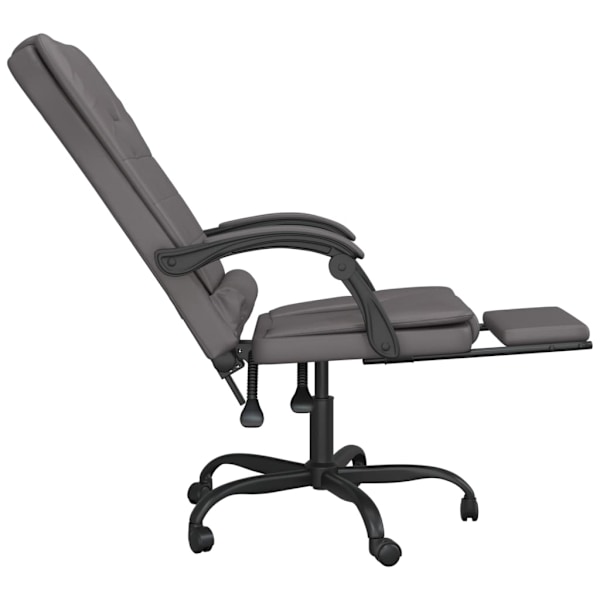 vidaXL Kontorsstol med massage grå konstläder Grå