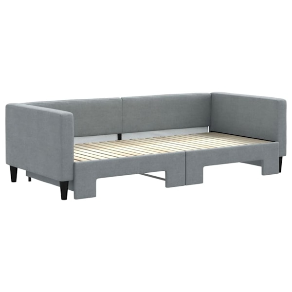 vidaXL Dagbädd utdragbar ljusgrå 90x200 cm tyg Grå