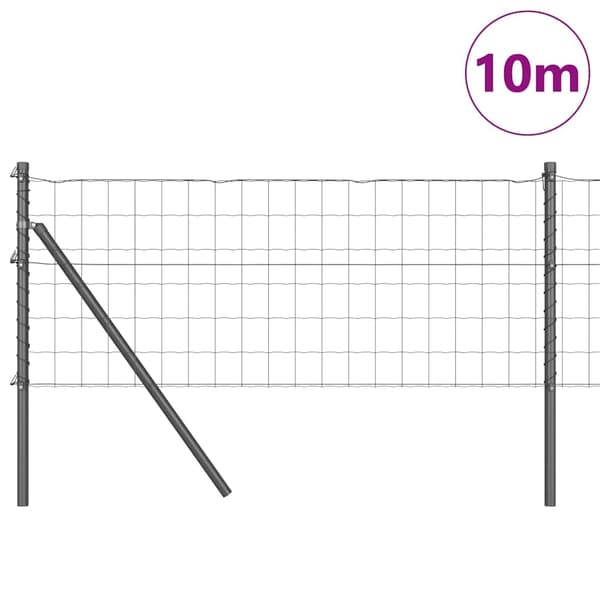 vidaXL Markfixerat Svetsat Stängsel 10 x 0,4 m (B x H) Grå