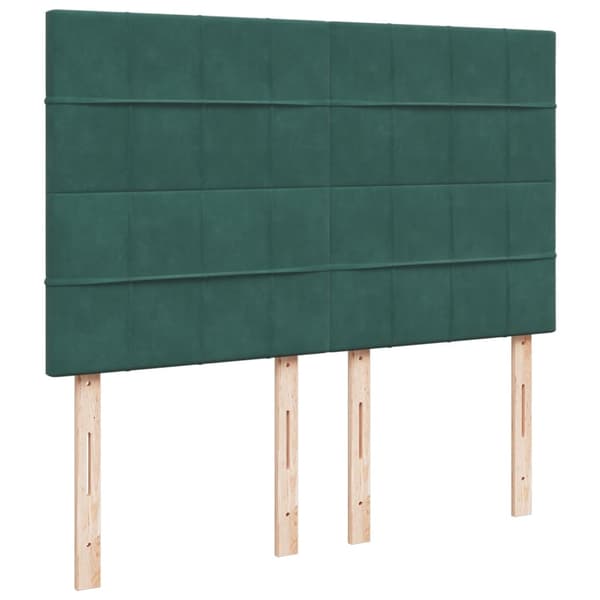 vidaXL Ramsäng med madrass mörkgrön 140x200 cm sammet Grön