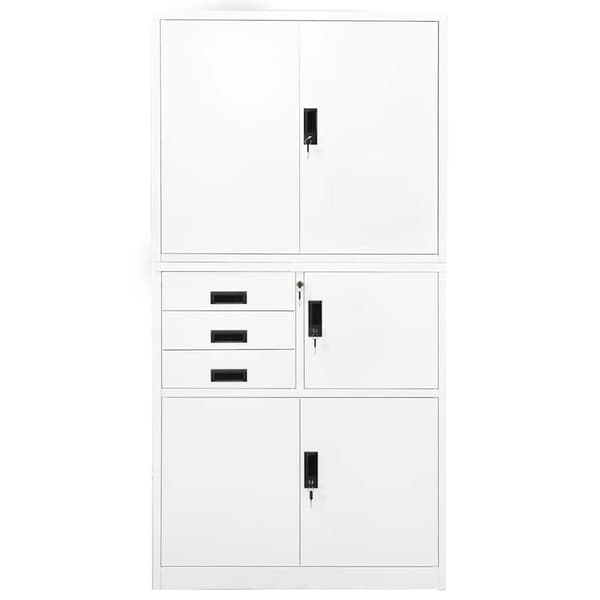 vidaXL Dokumentskåp vit 90x40x180 cm stål Vit