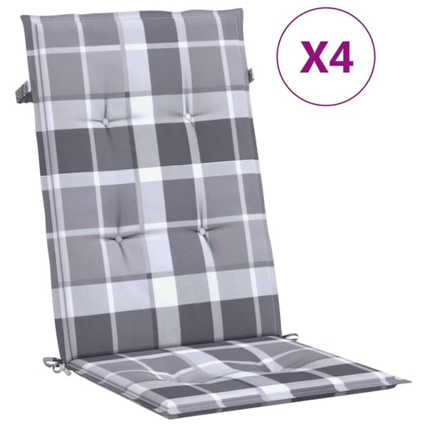 vidaXL Fällbara fåtöljer med dynor, 4 st, massivt trä, teak Brun